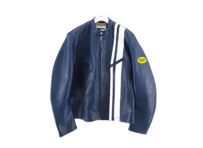 JUNYA WATANABE Oiled Soft Leather Bates Jacket #1 "Blue/White"