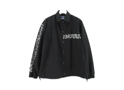 JUNYA WATANABE Nylon Twill Laminate Print Coach Jacket Keith Haring "Black/White"