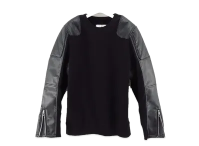 JUNYA WATANABE Reigning Champ Trainer Customization x Faux Leather Sweat "Black"