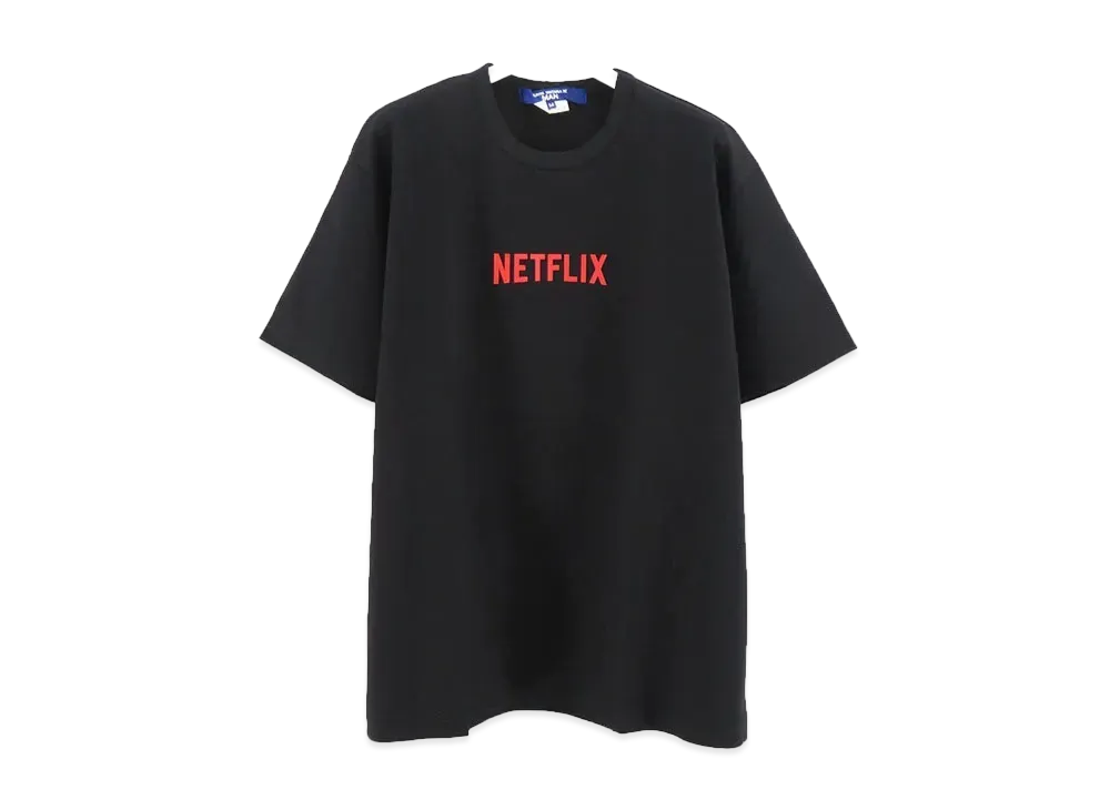 JUNYA WATANABE Cotton Jersey Print Netflix T-Shirt "Black/Red"