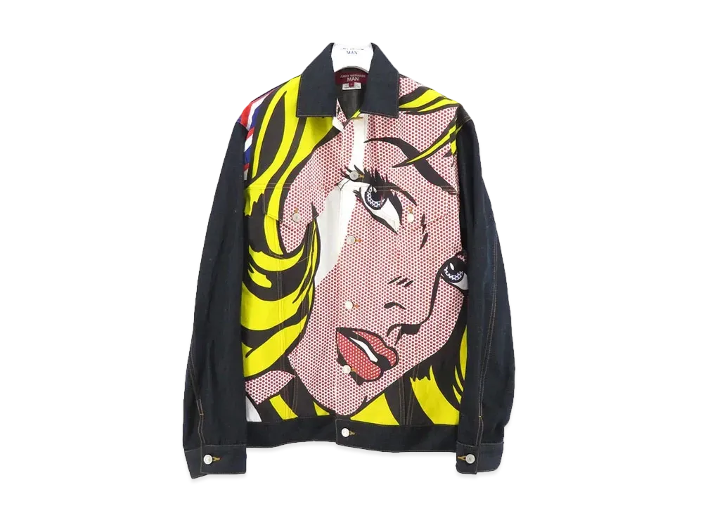 JUNYA WATANABE Ester Linen Denim x Cotton Linen Denim Print LEVI'S W Name Roy Lichtenstein "Multi"