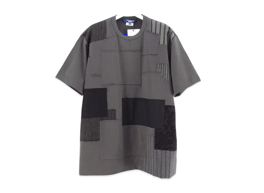 JUNYA WATANABE MAN Cotton Jersey Multi-Material Patchwork T-Shirt "Gray"