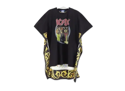 JUNYA WATANABE MAN Cotton Jersey Print AC/DC Silk Scarf T-Shirt "Black"