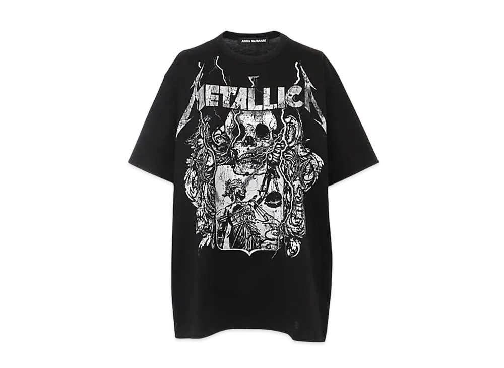 JUNYA WATANABE Women Cotton Jersey Metallica Band T-Shirt "Black"