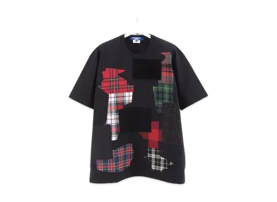 JUNYA WATANABE Cotton Ester Fleece Multi-Material Patchwork T-Shirt "Black"