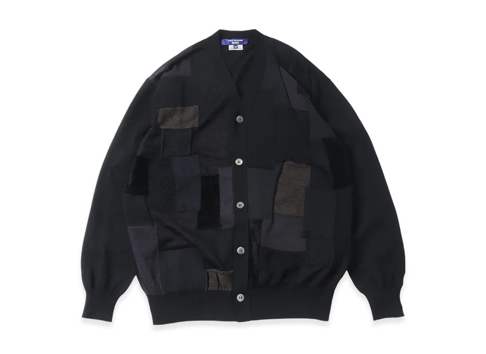 JUNYA WATANABE MAN Multi-Material Mix Intarsia Pattern "Black"