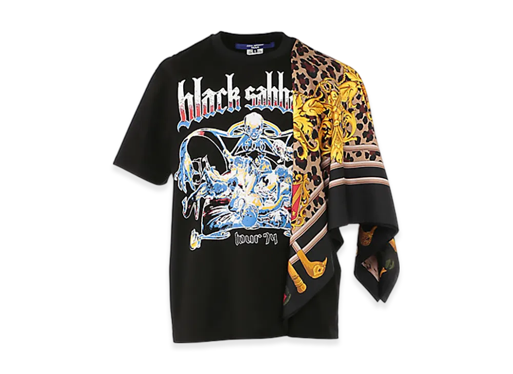 JUNYA WATANABE MAN x Black Sabbath High-Density Cotton Jersey Print Silk Scarf "Black"