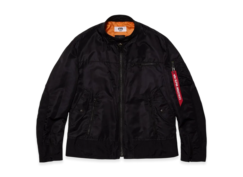 JUNYA WATANABE MAN Nylon Twill Alpha W Name Jacket "Black"
