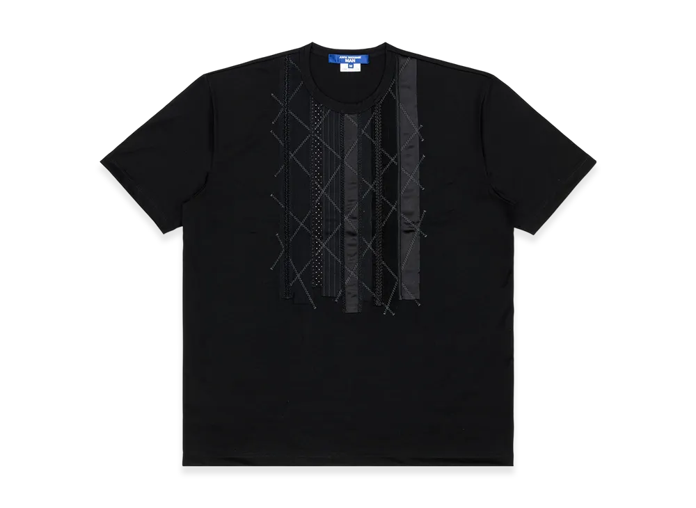 JUNYA WATANABE MAN Cotton High Density Jersey Braid Patchwork "Black"