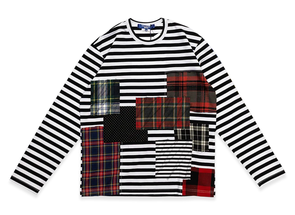 JUNYA WATANABE MAN Patchwork Stripe Tee "White/Black/Color"
