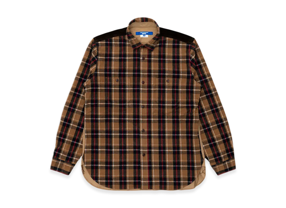 JUNYA WATANABE MAN Cotton Flannel Check X Cotton Moleskin "Black/Red/Brown/Beige"
