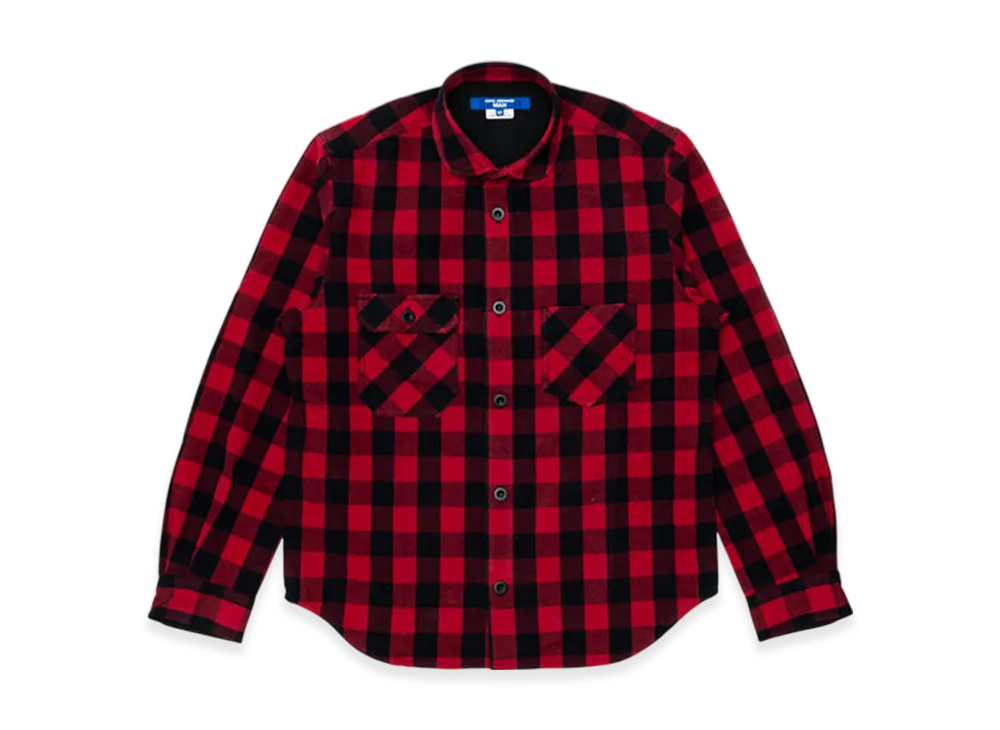 JUNYA WATANABE MAN Cotton Flannel Check X Cotton Nylon Rip-Stop "Red/Black/Black"