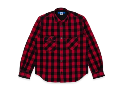 JUNYA WATANABE MAN Cotton Flannel Check X Cotton Nylon Rip-Stop "Red/Black/Black"