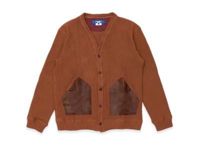 JUNYA WATANABE MAN Cotton Rib Knit X Leather "Brown/Brown"