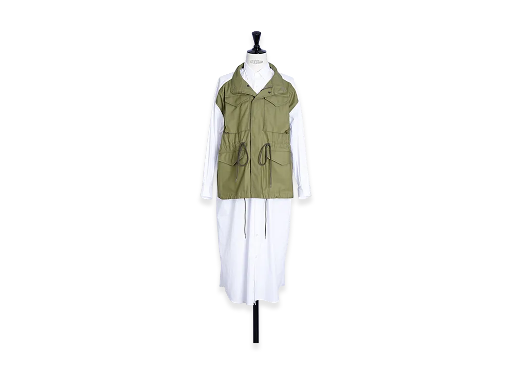 JUNYA WATANABE Field Jacket Docking Shirts Dress "Khaki/White"