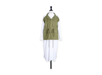 JUNYA WATANABE Field Jacket Docking Shirts Dress "Khaki/White"
