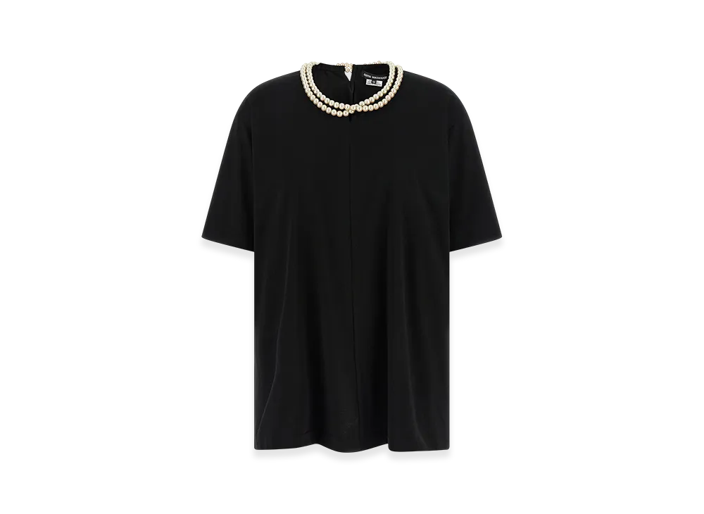 JUNYA WATANABE Women's Pearl Necklace T-Shirt "Black"