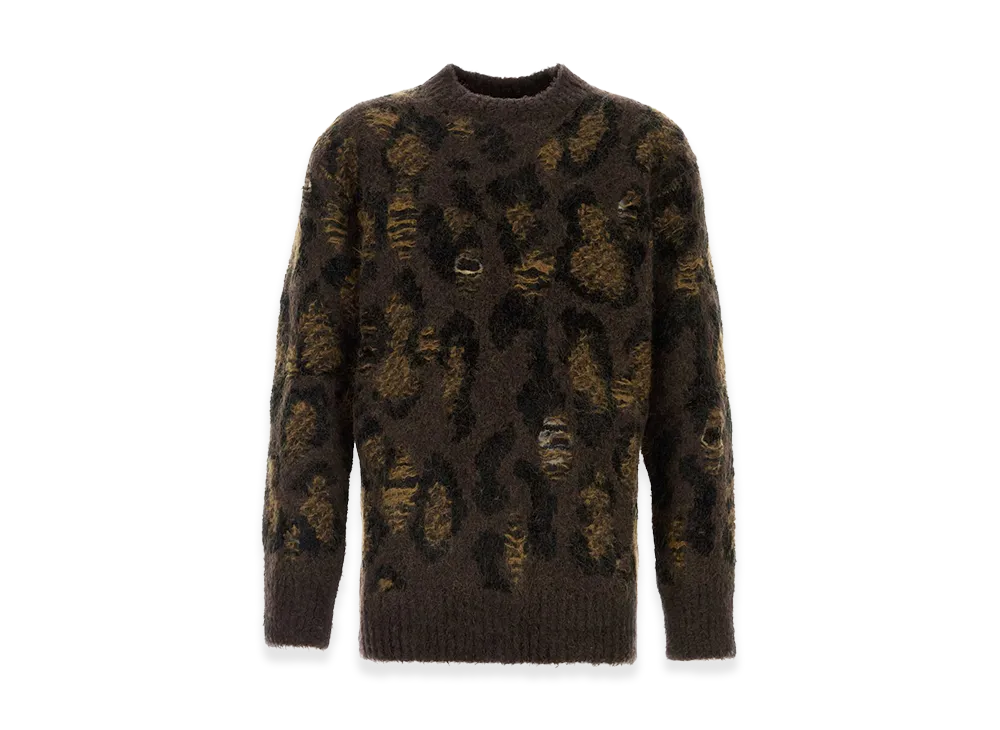 JUNYA WATANABE Embroidered Wool Blend Sweater "Animal Print"