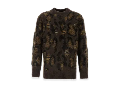 JUNYA WATANABE Embroidered Wool Blend Sweater "Animal Print"
