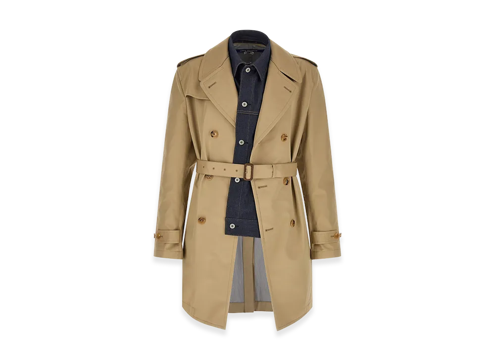 JUNYA WATANABE Denim Insert Trench Coat "Beige"