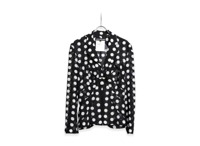 JUNYA WATANABE Women's Sheer Dot Tailored Lapel Shirts "Black Dot"