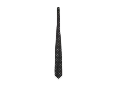 JUNYA WATANABE MAN Silk Dot Pattern Tie (8.5cm) "Black/White"