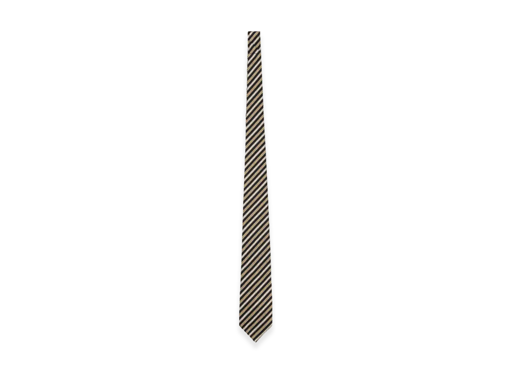 JUNYA WATANABE MAN Silk Stripe Tie (8cm) "Black/White/Yellow"