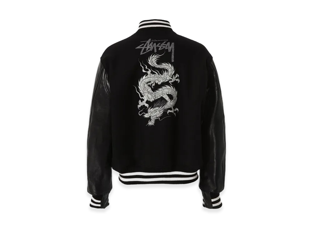 eYe JUNYA WATANABE MAN x Stussy W-Name Dragon Print Stadium Jacket "Black"