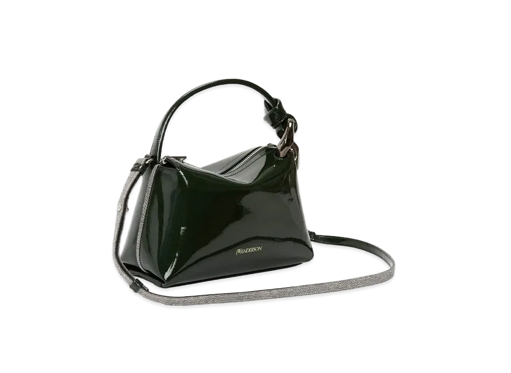 JW ANDERSON Small Corner Coated Denim Crossbody Bag "Black"