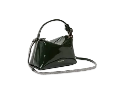 JW ANDERSON Small Corner Coated Denim Crossbody Bag "Black"