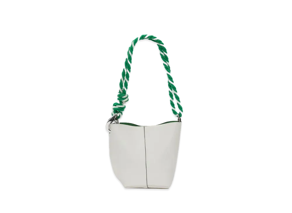 JW ANDERSON Small Corner Bucket Leather Bag "White"