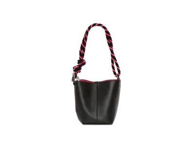 JW ANDERSON Small Corner Bucket Leather Bag "Black"