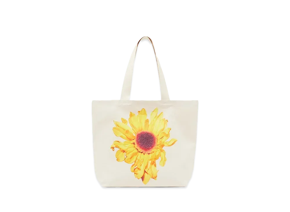JW ANDERSON Sunflower Print Canvas Tote "White"
