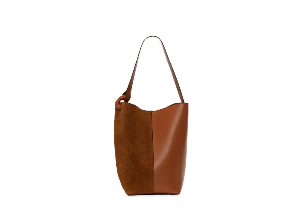 JW ANDERSON Corner Bucket Suede Cross-Body Bag "Brown"