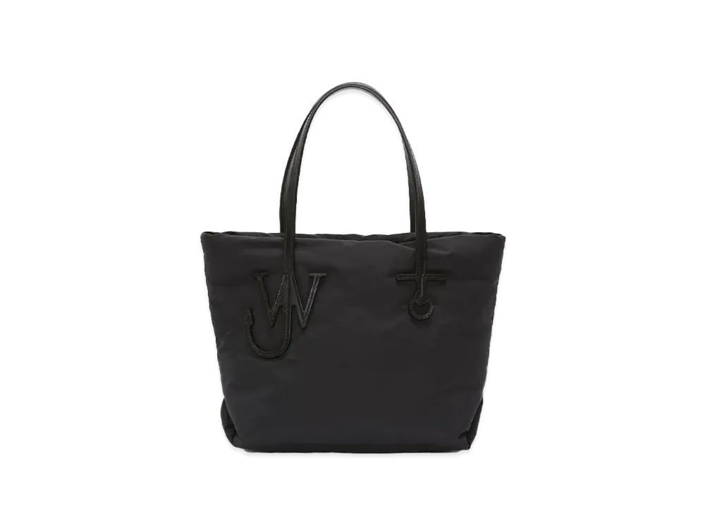 JW ANDERSON Small Puffy Anchor Logo Nylon Tote Bag "Black"