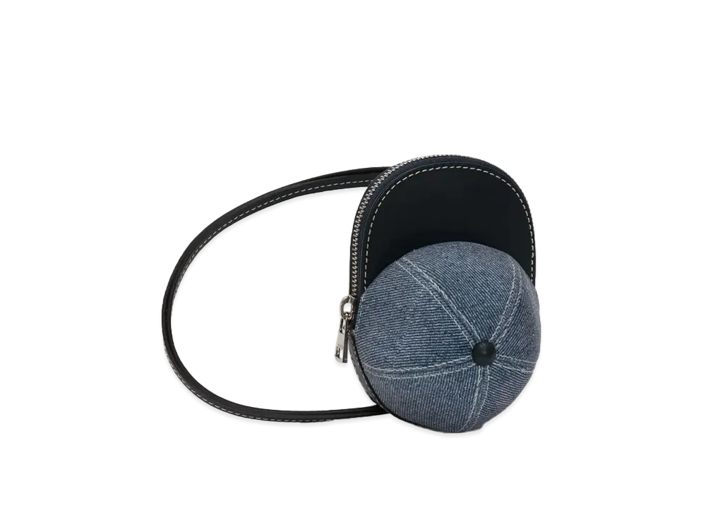 JW ANDERSON Mini Cap Velvet Printed Denim Crossbody Bag "Indigo"