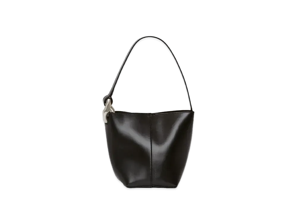 JW ANDERSON Small Corner Bucket Leather Bag "Black"