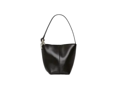 JW ANDERSON Small Corner Bucket Leather Bag "Black"