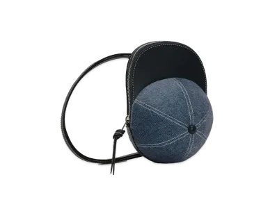 JW ANDERSON Medium Cap Velvet Denim Crossbody Bag "Indigo"