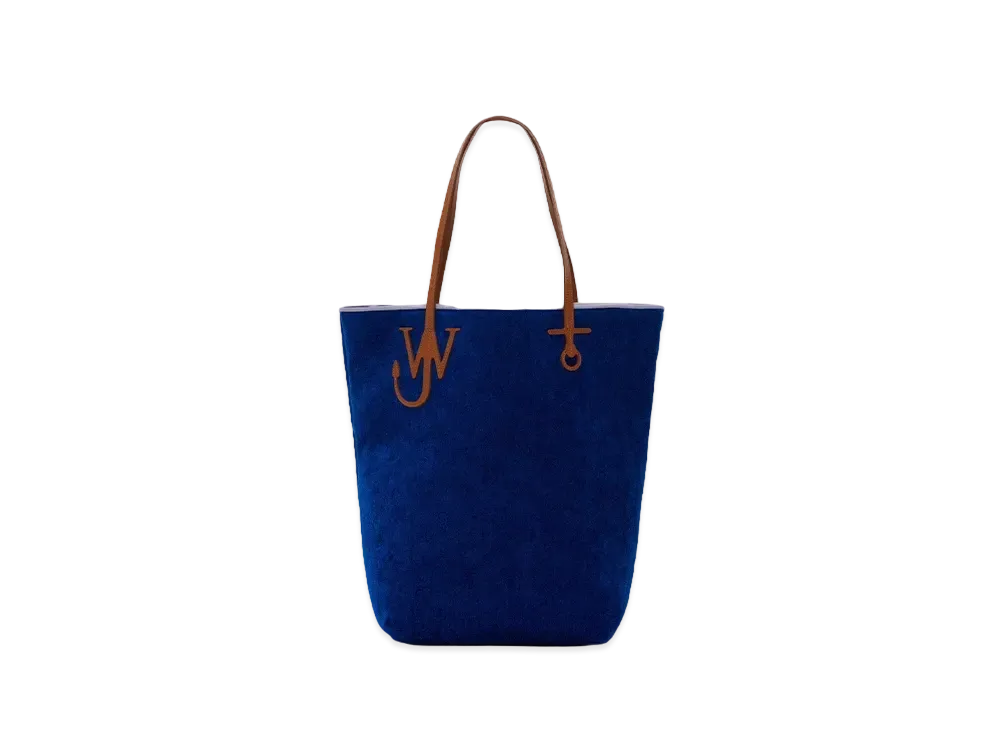 JW ANDERSON Tall Anchor Chenille Tote Bag "Navy"