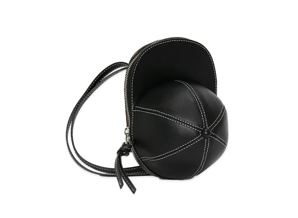 JW ANDERSON Medium Cap Leather Cross-Body Bag "Black"