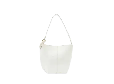 JW ANDERSON Small Corner Bucket Leather Bag "White"