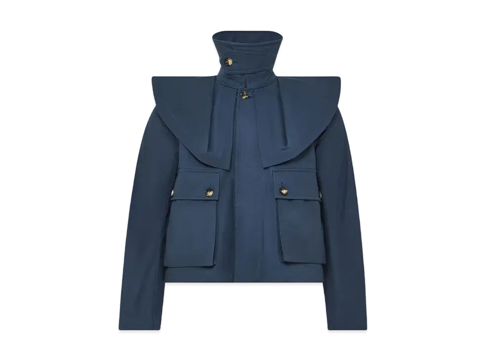 JW ANDERSON Oversized Collar Trench Jacket "Blue"