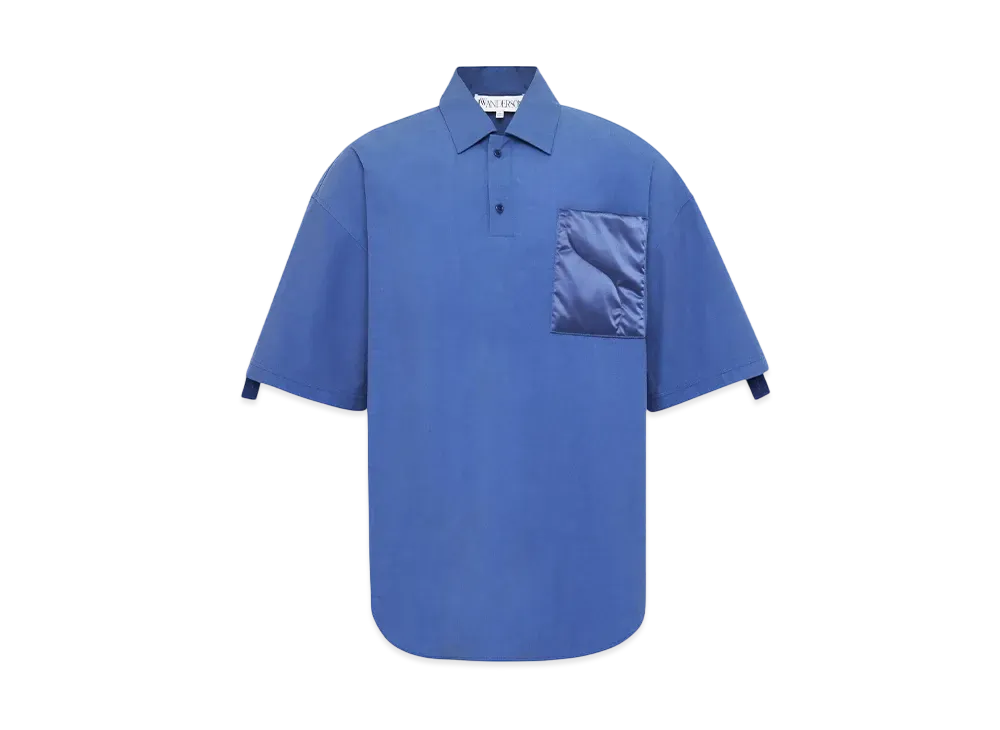 JW ANDERSON Quilted Pocket Polo Top "Blue"