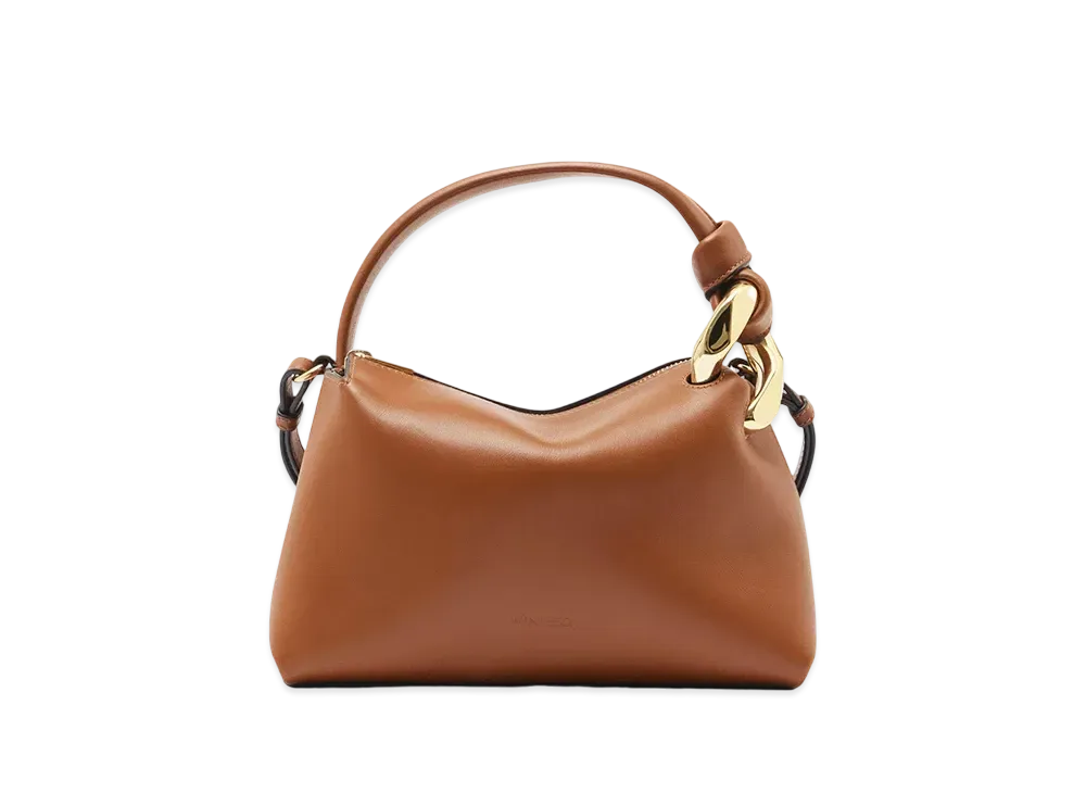JW ANDERSON Small Corner Leather Cross-Body Bag "Brown"