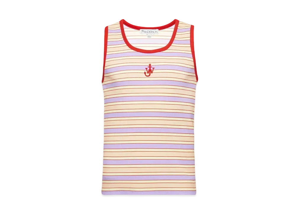 JW ANDERSON Contrast-Trimmed Striped Vest "Pink"