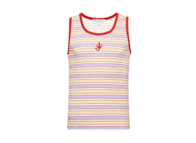 JW ANDERSON Contrast-Trimmed Striped Vest "Pink"