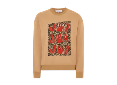 JW ANDERSON Lace Front Panel Sweatshirt "Beige"