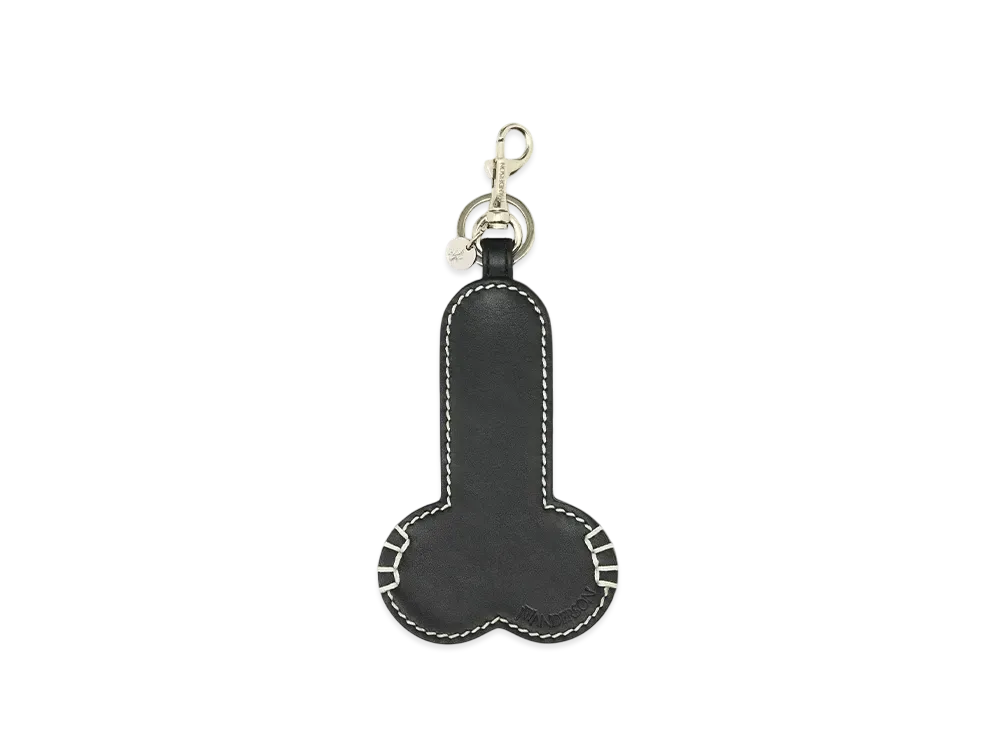JW ANDERSON Contrast Topstitching Penis Leather Keyring "Black"