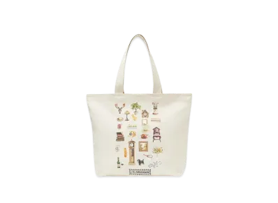 JW ANDERSON DIORAMA FURNITURE Print Canvas Tote "White"